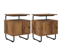 Bedside Cabinet Old Wood 40 x 36.5 x 50 cm Brown Engineered Wood Set of 2