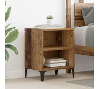 Bedside Cabinet Old Wood 40x30x50cm Engineered Wood 1 Shelf Metal Legs Max 60kg
