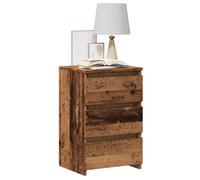 Bedside Cabinet Old Wood 40x35x62.5cm Engineered Wood 3 Drawers Rustic Compact.