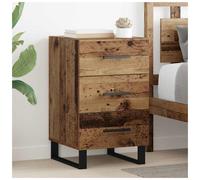 Bedside Cabinet Old Wood 40x40x66cm Engineered Wood Square Rustic Drawer Storage