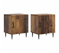 Bedside Cabinet Old Wood 43x34.5x50cm Engineered Wood 2pcs Vintage Legs Storage