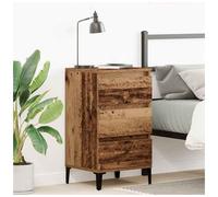 Bedside Cabinet Old wood 45x35x44cm Engineered wood 1 Drawer Steel legs Compact [EEK: Yes]