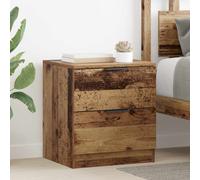 Bedside Cabinet Old wood 45x39x50 cm Engineered Wood 2pcs Drawer & Shelf Rustic