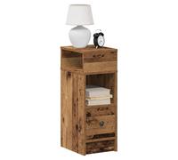 Bedside Cabinet Old Wood Engineered Wood 25x31x66 cm 1 Drawer 2 Shelves Compact