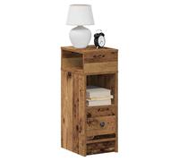 Bedside Cabinet Old Wood Engineered Wood 25x31x66 cm 1 Drawer Compact Shelf
