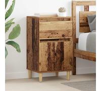 Bedside Cabinet Old Wood Engineered Wood 40x35x39cm 1 Drawer Rustic Nightstands