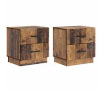 Bedside Cabinet Old Wood Engineered Wood 43x34.5x44.5 cm 2pcs 4 DrawerVintageSet