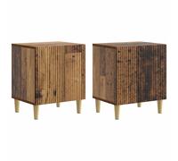 Bedside Cabinet Old Wood Engineered Wood 43x34.5x50 cm 2pcs Vintage Style Retro