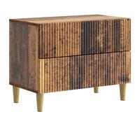 Bedside Cabinet Old Wood Engineered Wood 62x34.5x48cm 2 Drawers Vintage Compact