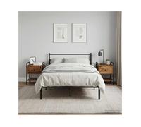 Bedside Cabinet Old Wood Engineered Wood Galvanised Steel 35x36.5x47cmBlackKnobs