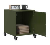 vidaXL Bedside Cabinets 2 pcs Olive Green 36x39x43.5 cm Steel, Green