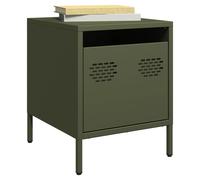 Bedside Cabinet Olive Green Cold-Rolled Steel 35x39x43.5cm Industrial Nightstand