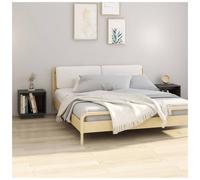 Bedside Cabinet Pair Solid Pinewood Grey 40x30x40 cm Compact Nightstand Storage.