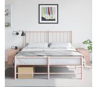 Bedside Cabinet Pink Cold-Rolled Steel 34.5x39x44 cm 1 Door Handle Slim Storage