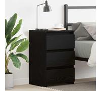 Bedside cabinet Rustic BlackOak 40x35x62.5cm Engineered Wood 3-Drawer Nightstand