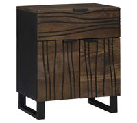 Bedside Cabinet Rustic Solid Acacia Walnut 50x33x60cm Drawer Storage DurablePro