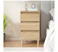 Bedside Cabinet Rustic Sonoma Oak 40x35x70cm Engineered Wood Shelf with Drawer.