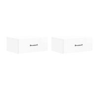 Bedside Cabinet Set 2pcs Wall-Mounted High Gloss White 49x34.5x20cm Engineered.