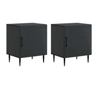 vidaXL Bedside Cabinet 2 pcs Black 43 x 34.5 x 50 cm Engineered Wood