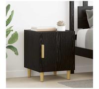 Bedside Cabinet Set of 2 Black Oak 40x40x50 cm Engineered Wood Compact Modern x2