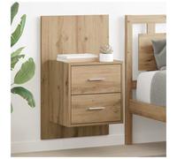 Bedside cabinet set of 2 Wall-mounted Artisan oak 48.5x32.5x80cm Engineered wood