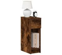 Bedside Cabinet Set Smoked Oak Engineered Wood 20x36x60 cm 2pc Nightstand Drawer