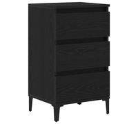 vidaXL Bedside Cabinet Black Oak 45 x 35 x 44 cm Engineered Wood, Black