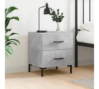 Bedside cabinet Slim Concrete grey engineered wood with metal feet 40x35x47.5 cm