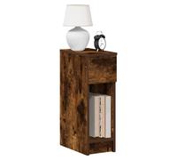 Bedside Cabinet Smoked Oak 20x36x60 cm Engineered Wood 1 Drawer Open Shelf Slim