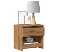 Bedside Cabinet Smoked Oak 40x30x39 cm Engineered Wood 1 Drawer Compact SlimTop