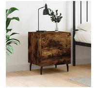 Bedside Cabinet Smoked Oak 40x35x47.5cm Engineered Wood 4-Drawer Nightstand Tall