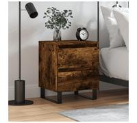 Bedside Cabinet Smoked Oak 40x35x50 cm Engineered Wood Rustic Steel Legs Compact