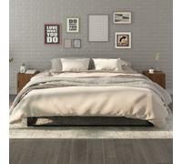 Bedside Cabinet Smoked Oak 40x40x50 cm Engineered Wood & Metal 1 Door 2pc pk