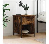 Bedside cabinet Smoked Oak 40x42x50cm Engineered Wood 1 Drawer Shelf Rustic XL