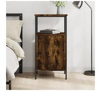 Bedside Cabinet Smoked Oak 41x31x80cm Engineered Wood Rustic Nightstand Storage