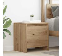 Bedside cabinet smoked oak 45x34x44.5cm engineered wood compact nightstand 1door