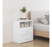 Bedside Cabinet Smoked Oak 50x32x60 cm Engineered Wood 2-Drawer Nightstand-Extra