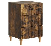 Bedside Cabinet Smoked Oak Ample Storage 43 x 41 x 66.5 cm Brown Engineered Wood