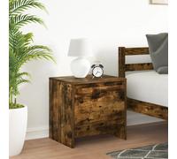 Bedside cabinet Smoked oak engineered wood 1-door compact 45x34x44.5cm storage.
