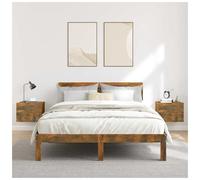 (Smoked oak, 2) vidaXL Bedside Cabinet Nightstand Bed Side Table Bed Cabinet Engineered Wood