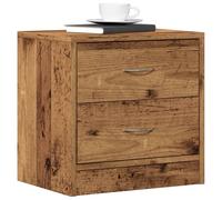 Bedside Cabinet Smoked Oak Engineered Wood 40x30x40 cm 2-Drawer Retro Nightstand