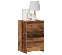 Bedside Cabinet Smoked Oak Engineered Wood 40x35x62.5 cm 3-Drawer Pair Set
