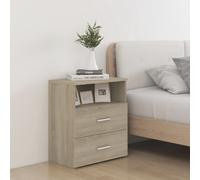 Bedside Cabinet Smoked Sonoma Oak Engineered Wood 50x32x60 cm 2pcs Nightstand 2