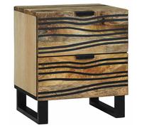 Bedside Cabinet Solid Acacia Wood Brown 40x33x46cm Drawer Compact Sturdy UK Home