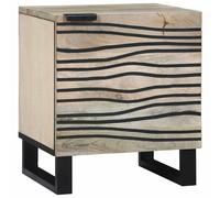 Bedside cabinet solid acacia wood White& Black 40x33x46cm rustic storage durable