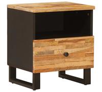 Bedside Cabinet Solid Mango Wood Brown 40x33x46cm 1 Drawer Compact Rustic Charm