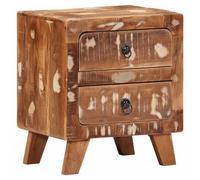Bedside Cabinet Solid Mango Wood Natural 40x32x46 cm Rustic Nightstand 10cm Legs