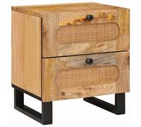 vidaXL Bedside Cabinet Natural 40 x 33 x 46 cm Solid Mango Wood