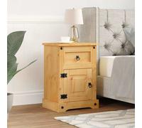 Bedside Cabinet Solid Pine Brown 53x39x66cm Drawer Cupboard Corona Rustic Charm