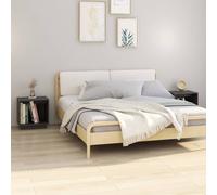 Bedside Cabinet Solid Pinewood Grey 40x30x40 cm 2-piece Compact Mini Nightstand